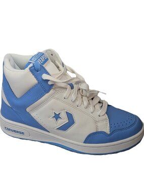 Converse Weapon Leather Mid Basketball Shoes Mens 11 Light Blue White A10957C